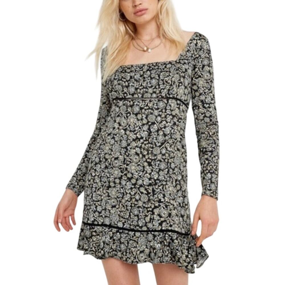 Free People Boheme Floral Long Sleeve Mini Dress Size 12